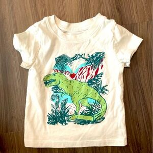 Cat & Jack Cream and Green Dinosaur Tee Short Sleeve size 12M